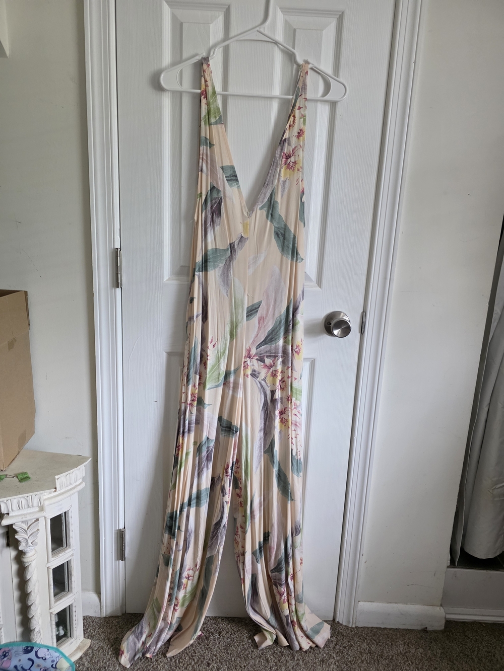 Jaase Peach Floral Wide-Leg Jumpsuit
